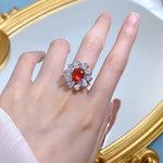 8*10mm Oval Ruby 925 Sterling Silver RingRing