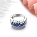 1.8 Carats Sapphire and Tanzanite 925 Sterling Silver RingsRing