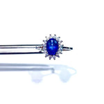 Blue Sapphire Flower Ring - 925 Sterling SilverRing