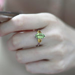 Peridot and Citrine Stone Retro Style 925 Sterling Silver RingRing