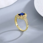 5*7mm Sapphire Gemstone Ring Hollowed-out0
