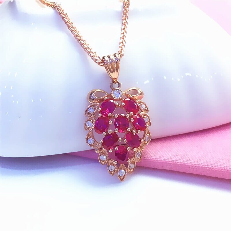 Ruby Grape Rose Gold NecklaceNecklace