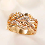 8-shaped Women Rings with CZ Stone Twist DesignF16246