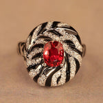 Retro Zebra Pattern Ruby Jewelry SetJewelry Sets