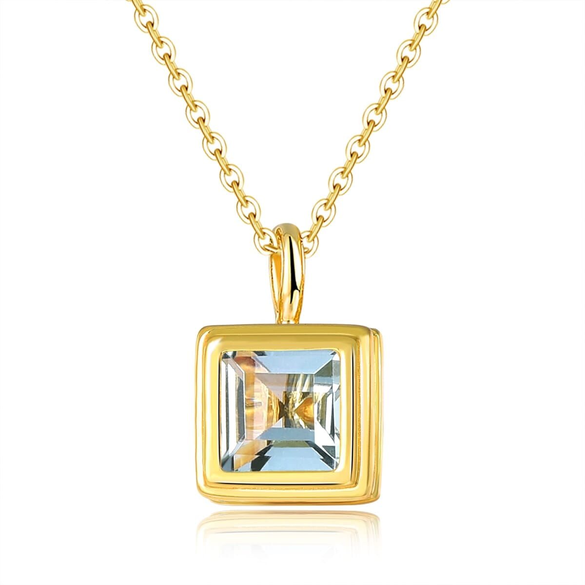 Topaz Peridot Garnet Yellow Gold Plated Pendants NecklaceNecklaceBlue Topaz