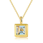 Topaz Peridot Garnet Yellow Gold Plated Pendants NecklaceNecklaceBlue Topaz
