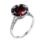 Flower Charms Dark Red Garnet RingsGarnet5