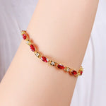 Ruby, Emerald, Diamond and Multicolor Gemstones Gold Plated BraceletsBracelet