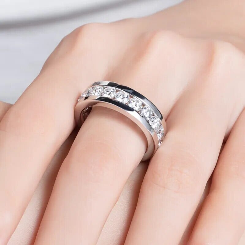 4mm Moissanite Eternity Band 925 Sterling Silver RingRing