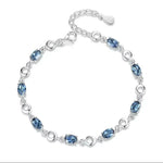 Blue Topaz Bracelet Aquamarine 925 Sterling Silver Charm Braceletsblackish green
