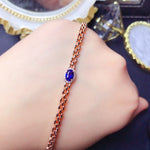 4x6mm Sapphire Gemstone 925 Sterling Silver BraceletBracelet
