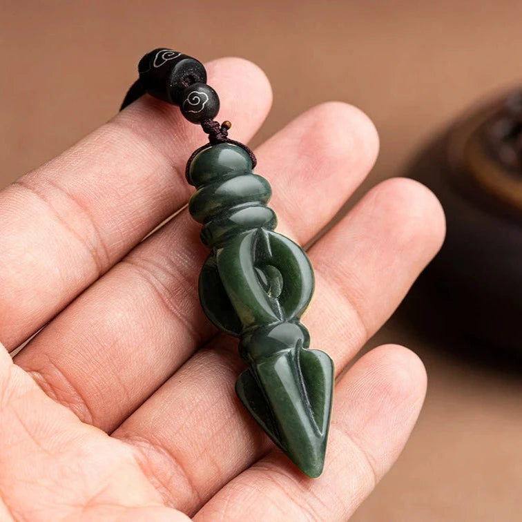 Natural Jade Down Magic Pestle Ink Jade Pendant