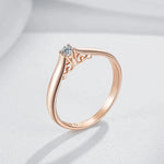 585 Rose Gold Color Natural Zircon Wedding Rings
