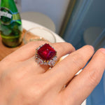 Huge Cut Ruby 925 Sterling Silver RingRing5