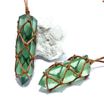 Natural Emerald Crystal Pendant Healing Gemstone Wand Reiki Green Fluorite