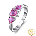 Love Heart 1.2ct Pink Sapphire 925 Sterling Silver 3 stone RingCHINA8