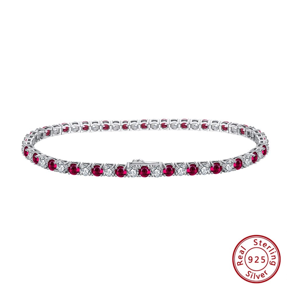 Ruby 925 Sterling Silver Tennis BraceletBracelet18cm