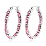 6 Color Small Hoop Earrings with Cubic Zirconia Gold/Silver Plated Stainless Steel EarringFH9261