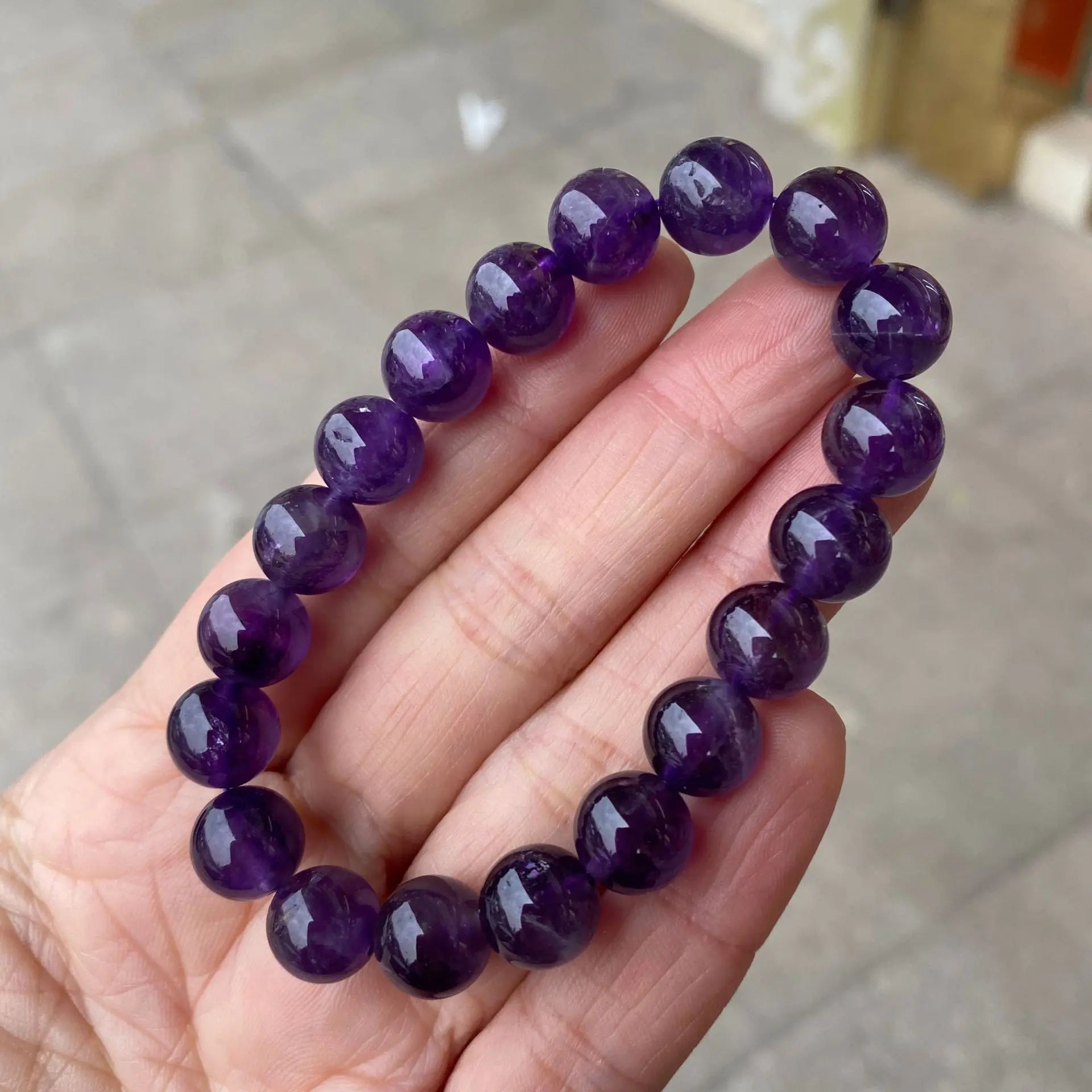 Natural 7A Amethyst Bracelet Healing Energy
