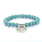 Natural Stone Beads Bracelets Lucky Charm 8mm Blue Turquoises Couple Bracelets