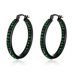 6 Color Small Hoop Earrings with Cubic Zirconia Gold/Silver Plated Stainless Steel EarringFH9236