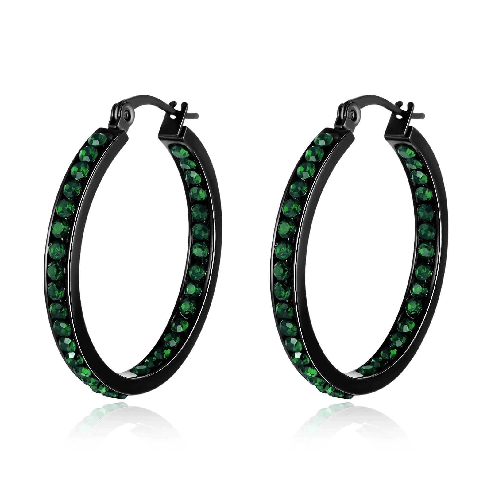 6 Color Small Hoop Earrings with Cubic Zirconia Gold/Silver Plated Stainless Steel EarringFH9236