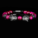 Double Leopard Head BraceletsBraceletBlack rose white cz
