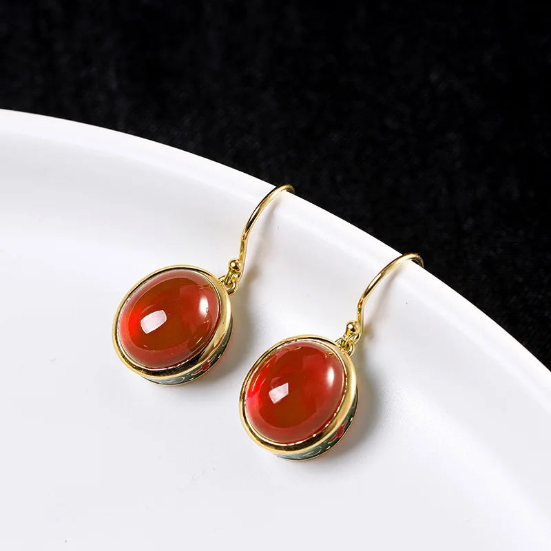 Classic Vintage Design Ruby Earrings