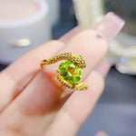 Peridot Snake 925 Sterling Silver Resizable RingRing