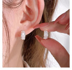 Luxury Ruby Sapphire Diamond Hoop Earring 925 Sterling