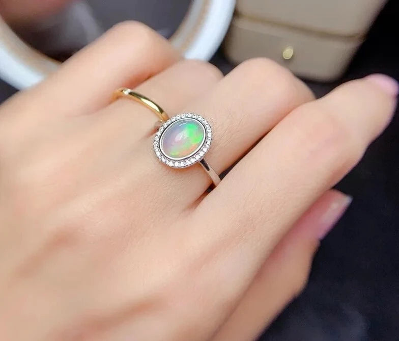 7*9MM Opal Ring, Necklace, Earring and Jewelry SetJewelry Sets