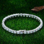 Round 5MM Ruby and Diamond Tennis 925 Sterling Silver BraceletBracelet