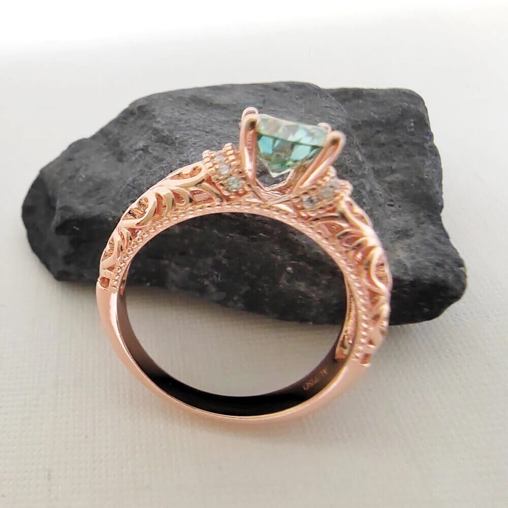 1 Carat Moissanite 925 Sterling Silver Rose Gold RingRing