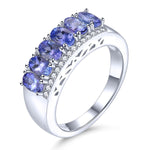 1.8 Carats Sapphire and Tanzanite 925 Sterling Silver RingsRingNatural Tanzanite6