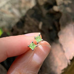 3MM Simple Peridot Silver Stud EarringsEarrings