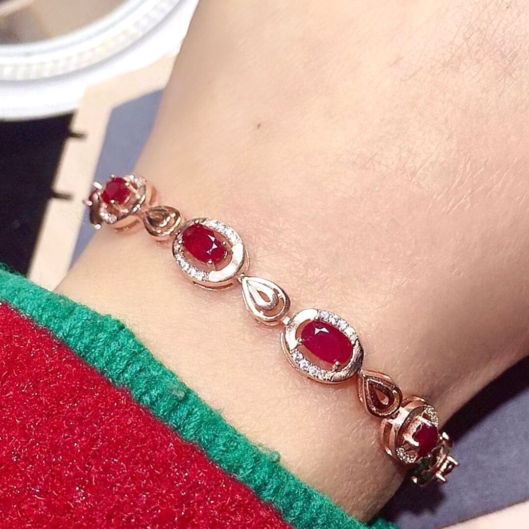 4mm*6mm 2.5ct Natural Ruby BraceletBracelet