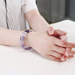 Purple Amethyst Rose Quartz Square Beads BraceletBracelets