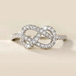 8-shaped Women Rings with CZ Stone Twist DesignF157110