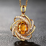 Citrine Pendant 18K Gold NecklaceNecklace