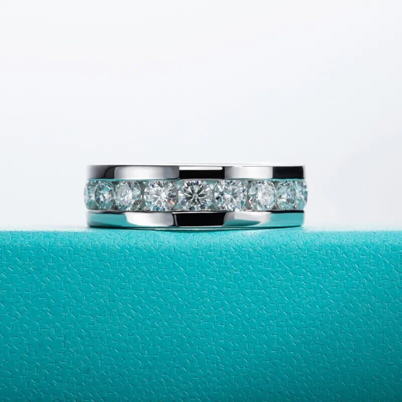 4mm Moissanite Eternity Band 925 Sterling Silver RingRing