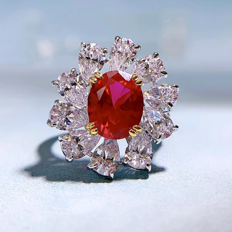 8*10mm Oval Ruby 925 Sterling Silver RingRing