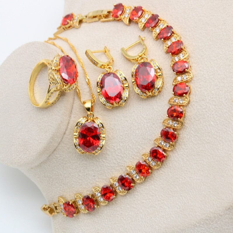Peridot Multi Colors 925 Silver Jewelry SetJewelry SetsRuby Gold 4pcs6