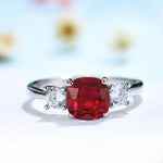 925 Sterling Silver Aquamarine Sapphire Gemstone Women's Ring GirlsCreated Ruby9