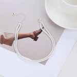 Stainless Steel Layered Glitter Waterproof Anklet Bracelet