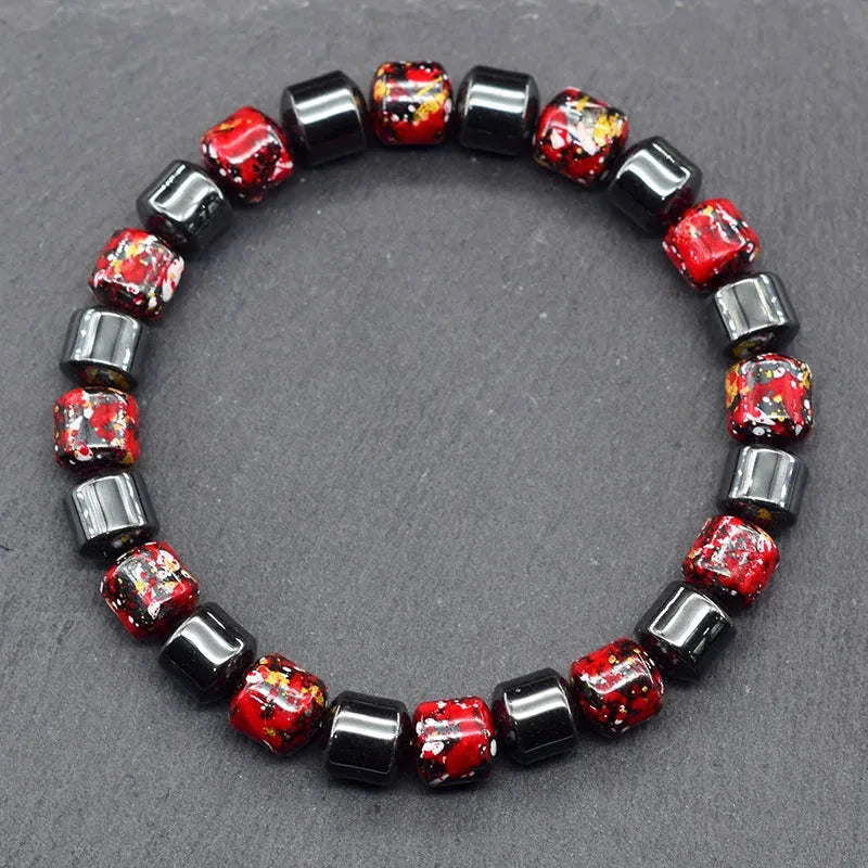 Bohemian Therapeutic Magnetic Hematite Bracelet419cm(7.48inch)