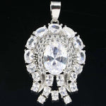 43x26mm Bohemia Design Shape White Sapphire Pink Morganite (Pendant)White Sapphire