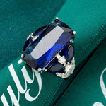 Sapphire Square Crystal Silver RingRing