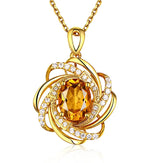 Citrine Pendant 18K Gold NecklaceNecklace