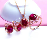 Ruby Jewelry Set Hollow Design