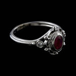 Classic Silver 925 Ring Jewelry Oval Shape Ruby Gemstone Ring for Male